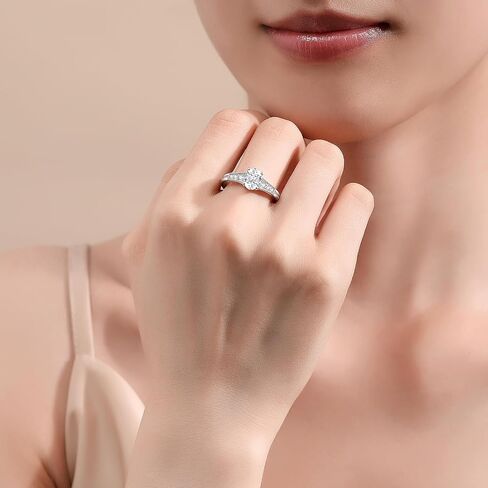 Moissanite Rings for Women Different Cut D Color VVS1 Moissanite Engagement Ring S925 Sterling Silver Ring Promise Wedding Rings for Wedding Anniversary in Kuwait