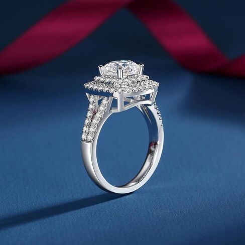 Moissanite Rings for Women Different Cut D Color VVS1 Moissanite Engagement Ring S925 Sterling Silver Ring Promise Wedding Rings for Wedding Anniversary in Kuwait