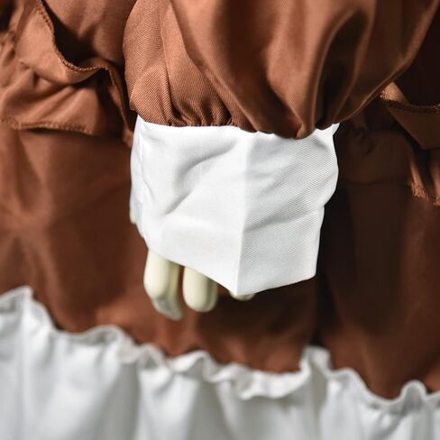 Girls Lolita Princess Dress Kawaii Long Sleeve Chiffon Skirt Cute Girl Dress Brown in Saudi Arabia
