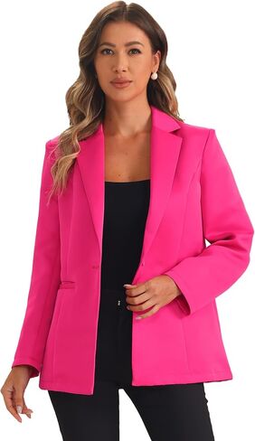 Allegra K Casual Blazers for Women's Long Sleeve Lapel Open Front Button with Pockets Work Blazer Jackets in Saudi Arabia