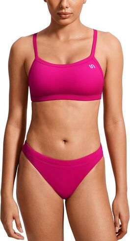 SYROKAN Women's Athletic Training Two Piece Swimsuit Bikini Sets Bathing Suit Racerback Sporty Swimwear in Kuwait