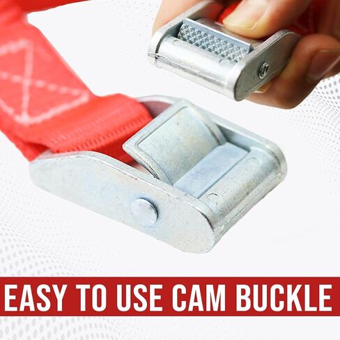 BoxerTool Cam Buckle Tie Down Straps 16 Pack - Lashing Straps Cargo Tie Down Strap 1" x 10' Ratchet Tie Down Straps Coated S-Hooks 1,000lbs Capacity Securing Straps in Kuwait
