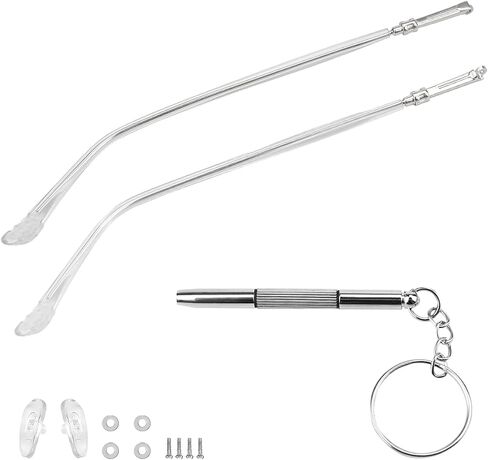 1 Pair Metal Glasses Replacement Arms Frame Glasses Arms with Multifunctional 3-in-1 Screwdriver for Thin Metal Glasses and Sunglasses (Gold) in Saudi Arabia