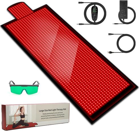 Red Light Therapy for Body, 2024 Upgrade 84.6" x 33.4" Extra Large Size Red Light Therapy Mat Pad Near Infrared 660nm 850nm, 1400 LEDs Red Infrared Light Device Mat with 3 Red Light Modes and Timer in Saudi Arabia