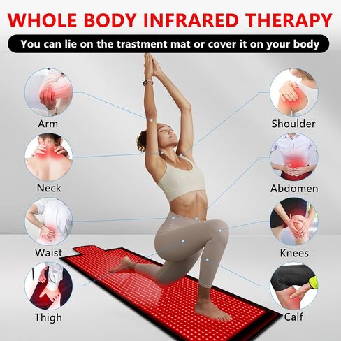 Red Light Therapy for Body, 2024 Upgrade 84.6" x 33.4" Extra Large Size Red Light Therapy Mat Pad Near Infrared 660nm 850nm, 1400 LEDs Red Infrared Light Device Mat with 3 Red Light Modes and Timer in Saudi Arabia