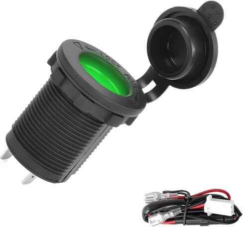 Cigarette Lighter Socket, Waterproof Dustproof 12V Power Outlet Socket Receptacle for Car Marine Motorcycle ATV (Blue) in Kuwait