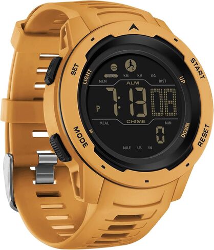 findtime Men's Digital Watch Waterproof Pedometer Watches Sport Watch Step Counter Calorie Military Watch with Stopwatch Alarm LED Backlight Countdown in Kuwait