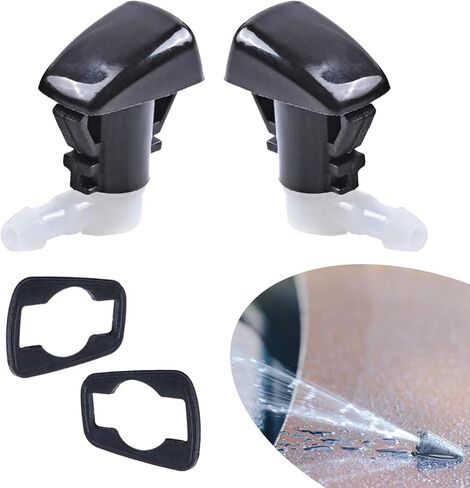 قطعتان من غسالة الزجاج الأمامي للسيارة، فوهة فتحة واحدة، قطع غيار سيارات صغيرة محمولة، متوافقة مع موديلات جيب جراند شيروكي، دودج جراند كارافان، دودج دورانجو (أسود #902) in Kuwait