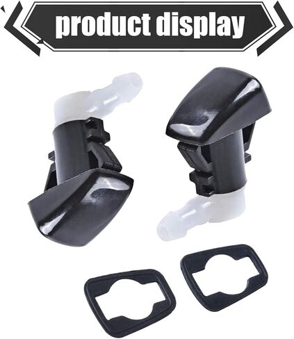 قطعتان من غسالة الزجاج الأمامي للسيارة، فوهة فتحة واحدة، قطع غيار سيارات صغيرة محمولة، متوافقة مع موديلات جيب جراند شيروكي، دودج جراند كارافان، دودج دورانجو (أسود #902) in Kuwait