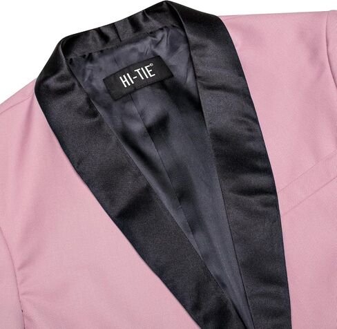 Hi-Tie Mens One Button Blazer Shawl Lapel Tuxedo Slim-Fit Suit Jacket for Wedding Party Banquet in Saudi Arabia