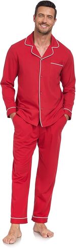 COLORFULLEAF Men's Pajama Sets 100% Cotton Soft Breathable Long Sleeve Mens Sleepwear in Kuwait