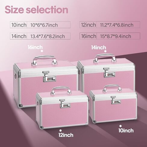 Lock Box for Medication - 13.4 x 7.6 x 8.2 Inch Medicine Organizer Case with Combination Lock, First Aid Kit Empty, Lockbox with Code, Portable Storage Box for Home School, Tactical Black in Saudi Arabia