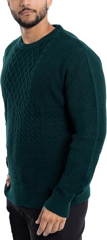 X RAY Mens Crew Neck Sweater, Cable Knit Crewneck Pullover Sweaters for Men in Kuwait