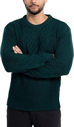 X RAY Mens Crew Neck Sweater, Cable Knit Crewneck Pullover Sweaters for Men in Kuwait
