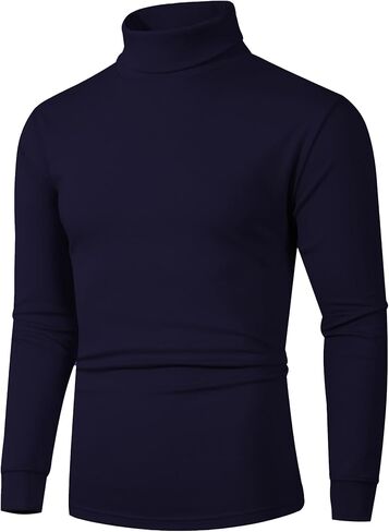Kallspin Men's Cotton Turtleneck Pullover Long Sleeve Basic Tops Sweater for Casual in Kuwait