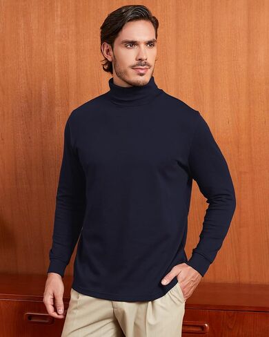 Kallspin Men's Cotton Turtleneck Pullover Long Sleeve Basic Tops Sweater for Casual in Kuwait