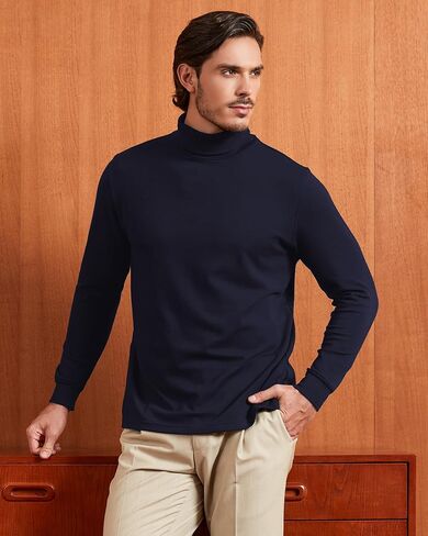 Kallspin Men's Cotton Turtleneck Pullover Long Sleeve Basic Tops Sweater for Casual in Kuwait