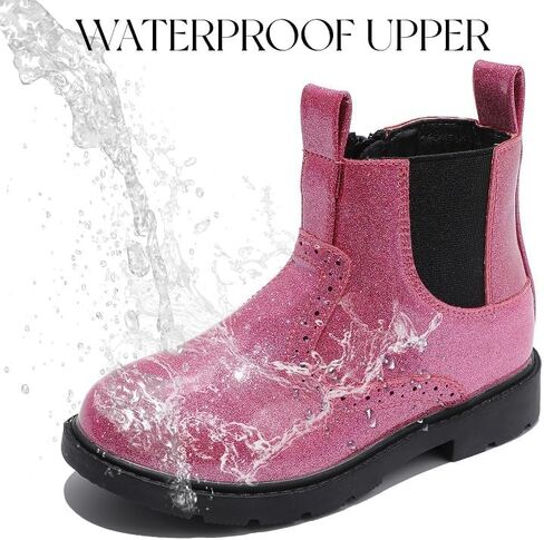 kkdom Boys Girls Waterproof Outdoor Side Zipper Comfort Chelsea Ankle Boots(Toddler/Little Kid/Big Kid) in Saudi Arabia