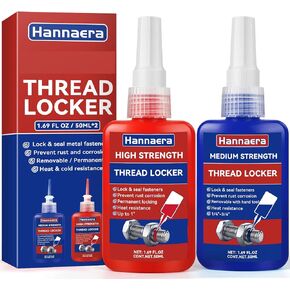 Thread Locker 271H أحمر 50ML/1.69FL OZ، قوة عالية دائمة، صواميل قفل وختم، مسامير، سحابات ومعادن، درجة حرارة عالية، لاهوائية، مضاد للصدأ