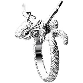 Dragon Ring for Women Cute Kawaii Ring Gold and Silver Adjustable Dinosaur Ring Flying Dragon Animal Shape Ring Friendship Birthday Party Christmas and Other Jewelry