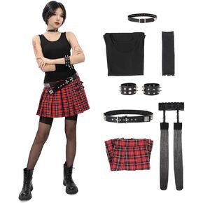 DAZCOS Nana Osaki Women Cosplay Costume with Accessories Punk Full Set Outfits for Christmas