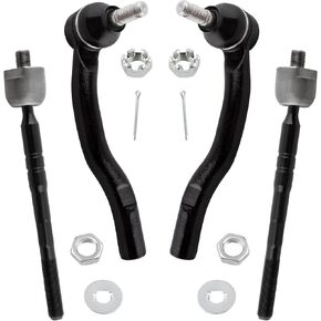 BOXI (Set of 4) Front Inner + Outer Tie Rod Ends Fit for Toyota Camry 2007 2008 2009 2010 2011 | Replaces EV800306 ES80603 ES80602