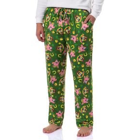 Spongebob Squarepants Men's Saint Patrick's Day Tossed Print Sleep Pajama Pants for Adults