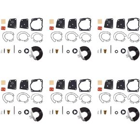 6PCS Carburetor Carb Repair Kit Replacement for Johnson Evinrude V4 V6 (90 100 105 115 150 175 HP) 18-7247 436852 438996
