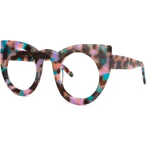 Zeelool Vintage Oversized Thick Cat Eye Glasses Frame for Women Chic Blue Light Glasses Ophelia