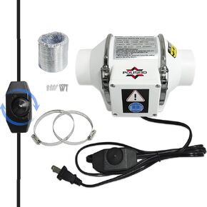 Powerful 3 Inch Inline Duct Ventilation Fan AC Vent Blower Exhaust Fan w/ 1.5M Pipe, Enhanced Air Flow, Low Noise for 3D Printer Enclosure, Laser Engraver Cover,Resin, Greenhouse Ventilation Equipment