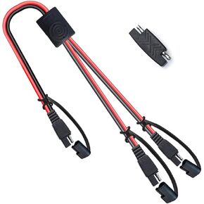 POWISER SAE 1 to 4 Extension Cable Quick Disconnect Connector, 1 SAE Polarity Reverse Adaptors, for Automotive, Solar Panel SAE Plug