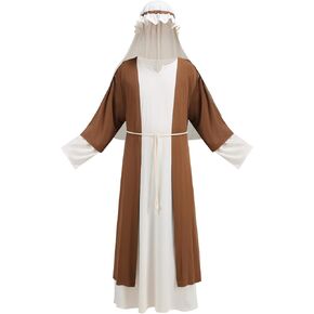 LMYOVE Shepherd Costume Adult, Joseph Costume Halloween Costume for Man, Jesus Costume Men Nativity Costumes for Adults