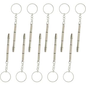 10 Pcs Mini Eyeglass Screwdriver, Four in One Precision Screwdrivers Suitable for Repairing Glasses, Sunglasses, Watches, and Jewelry（Silvery）