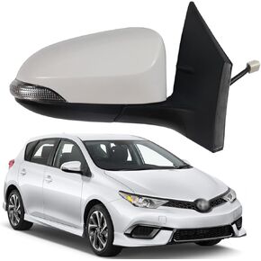 Side Mirror Car Door Mirror Fits for Toyota COROLLA 2014-2018 Right Passenger Side | Power Adjustable Glass | Heated Glass | Paint to Match |Replace Partslink TO1321295 | WHITE (RH)