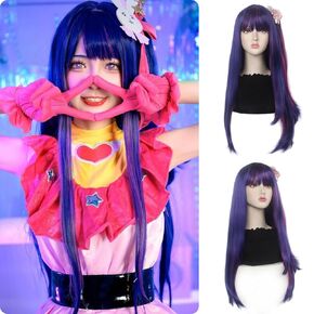 STfantasy Red and Black Wig with Red Black Ear Clips Set for Women Girls Cosplay Ainime Cartoon Halloween Costume Party
