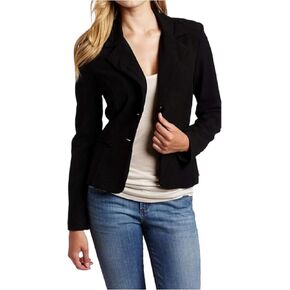 BCX Women's Petite Long Sleeve Button Welt Jacket Blazer, New Black
