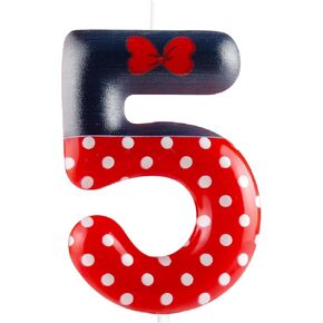 Red Mouse 2nd Birthday Candle for Boys Girls, Black Red Mouse Birthday Cake Topper for Cartoon Theme Birthday Party Decorations Supplies