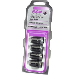 MCGARD 65354BK Black SplineDrive Lug Nuts (M12 x 1.25 Thread Size) - Set of 4, 4 Lug Nuts