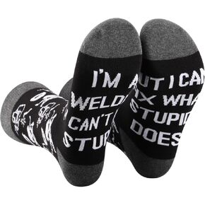PXTIDY 2 Pairs Welder Sock Welder Inspired Gifts Welder Father sock Mechanic Lovers Gift Welding Gifts I'm A Mechanic Socks