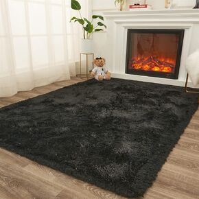 AMTOVO Shag Area Rugs for Living Room, 8X10 White Large Fluffy Clearance Rug Throw Bedroom Carpet, Indoor Modern Fuzzy Nursery Shag Rugs for Kids and Playroom