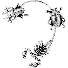 Cool Scorpion Climber Crawler Ear Cuffs Earrings Honeybee Beetles Cartilage Non Piercing Wrap Clip On Earrings Punk Statement Ear Jewelry Gifts for Women Girls Hypoallergenic