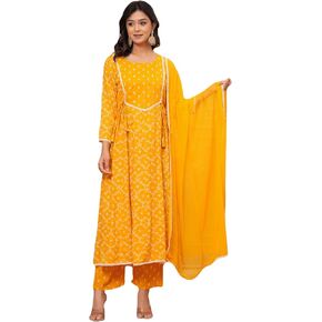 Embroidered Anarkali Kurta set with Dupatta In Rayon fabric Indian Tunic Dress Ethnic Wear Collection For Women