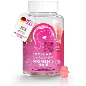 Women’s Hair Vitamins Gummies 1 Month Supply | Biotin 15,000mcg & Multi-Vitamin Complex for Hair, Skin & Nails | Salon-Quality Vegan Hair Care | 100% Vitamin Boost - 60 Count
