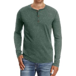 Sailwind Mens Henley Long Sleeve T-Shirt Cotton Casual Shirt in Kuwait