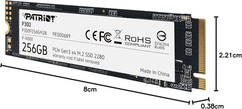 Patriot P300 M.2 PCIe Gen 3 x4 512GB Low-Power Consumption SSD | Interface: PCIe Gen 3 x4; Low-power design. in Kuwait