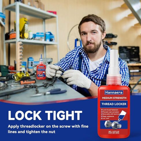 Thread Locker 271H Red 50ML/1.69FL OZ, High Strength Permanent, Lock & Seal Nuts, Bolts, Fasteners and Metals, High-Temperature, Anaerobic, Anti-Rust in Saudi Arabia