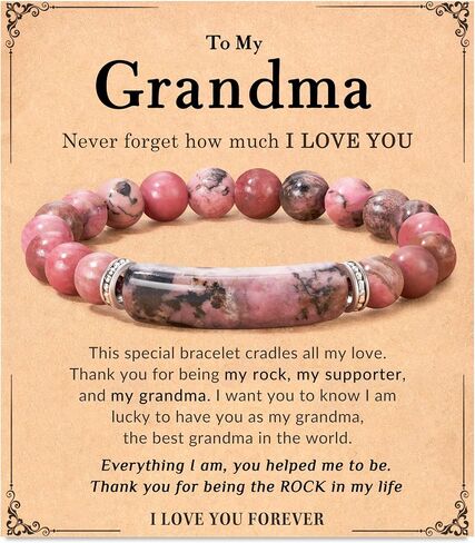 Seyaa 8mm Natural Stone Bracelet Gifts for Mom Grandma, 30 50th Birthday Gifts for Women Mother's Day Valentine's Day Christmas Gifts for Her in Saudi Arabia