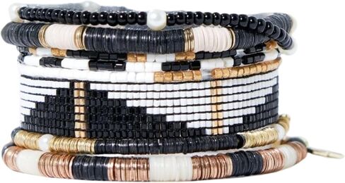INK + ALLOY Mixed Beaded Bracelet Stack for Women, Curated Boho Stackable Bracelet Set, Handmade Jewelry for the Modern Bohemian in Saudi Arabia