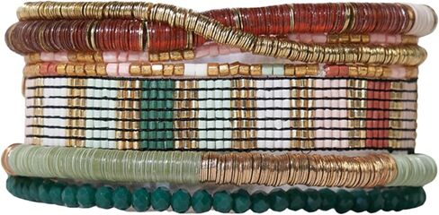 INK + ALLOY Mixed Beaded Bracelet Stack for Women, Curated Boho Stackable Bracelet Set, Handmade Jewelry for the Modern Bohemian in Saudi Arabia