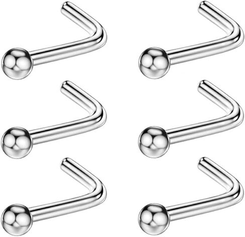 FANSING Nose Rings Surgical Steel Nose Studs L Shaped Nose Rings for Women Men Nostril Piercing Studs with Ball End in Saudi Arabia